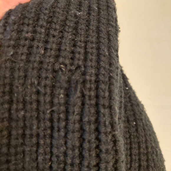 Nika Black Faux Fur Knit Puff Sleeves Bomber Jacket Y2K Baddie Moto Size L - Picture 8 of 14